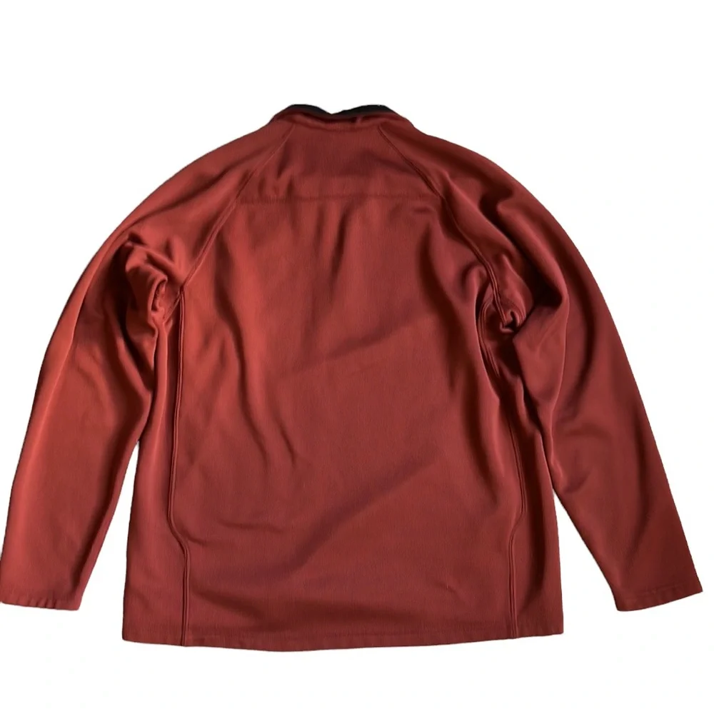 Columbia 1/4 Zip Men's Fleece Lined Pullover Rust/Orange Size Large